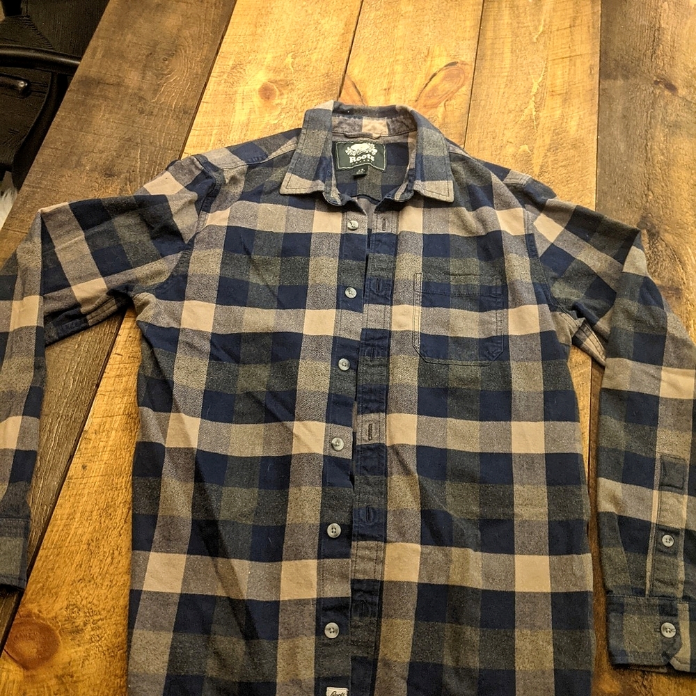 Roots Blue and Cream Casual Button Down Shirt